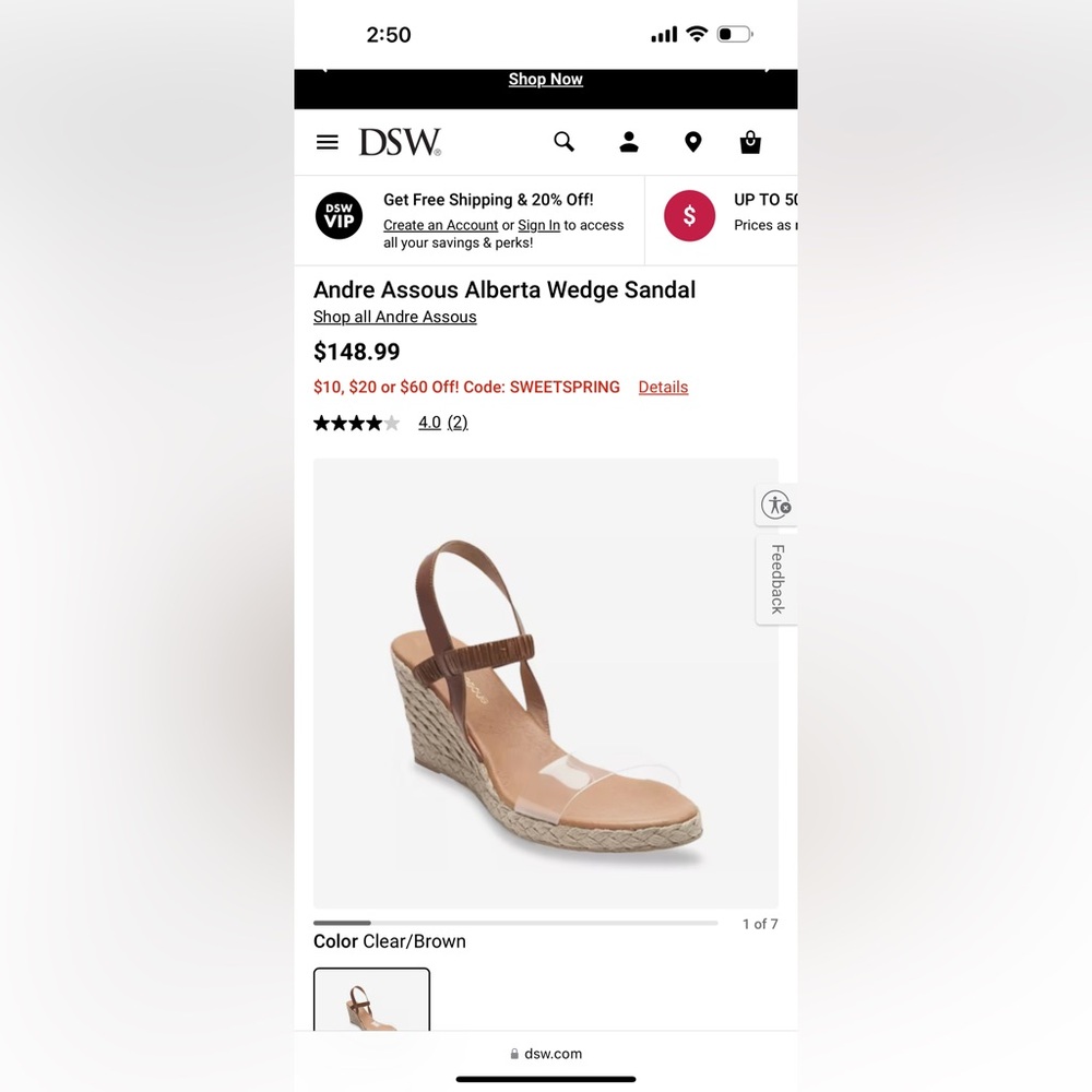 Andre Assous Tan Sandals